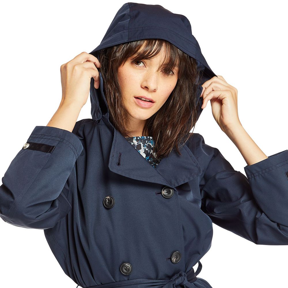Casaco Feminino - Timberland Classic Impermeavel Trench - GBFHO8604 - Azul Marinho